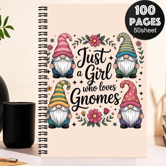 Cute Gonk & Floral Spiral Notebook