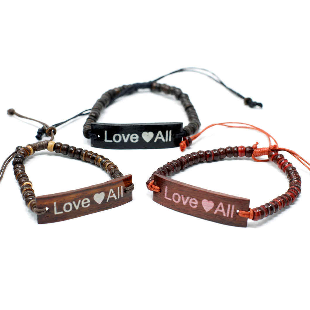 6x Coco Slogan Bracelets - #LoveAll