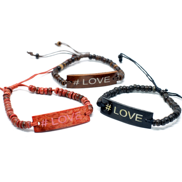 6x Coco Slogan Bracelets - #Love