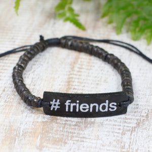 6x Coco Slogan Bracelets - #Friends