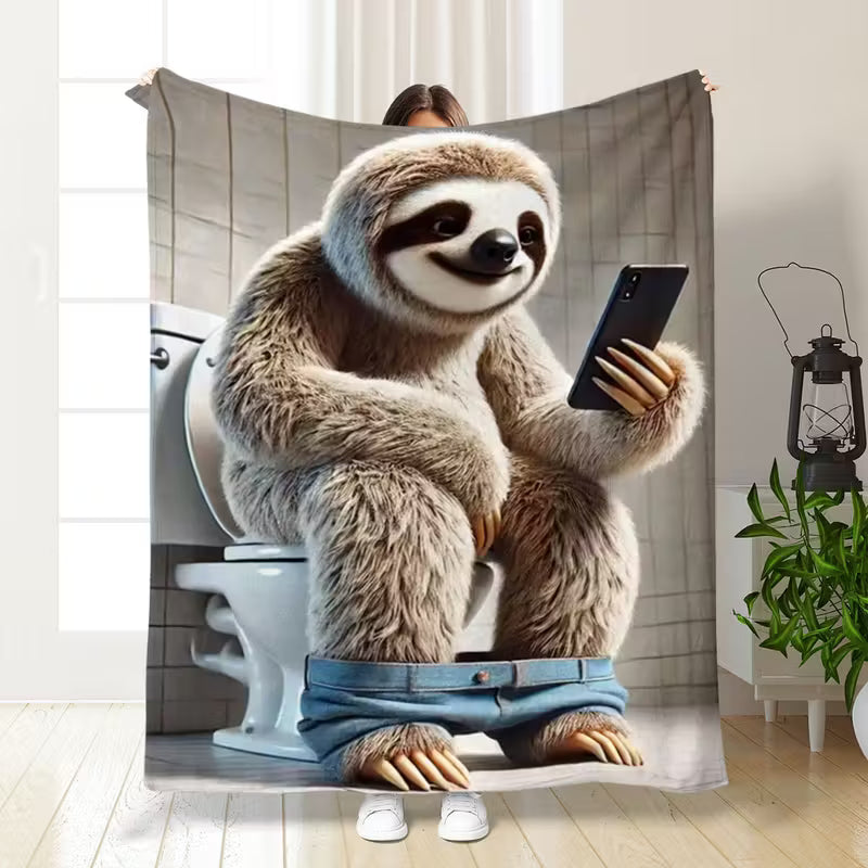 Sloth Design Flannel Blanket