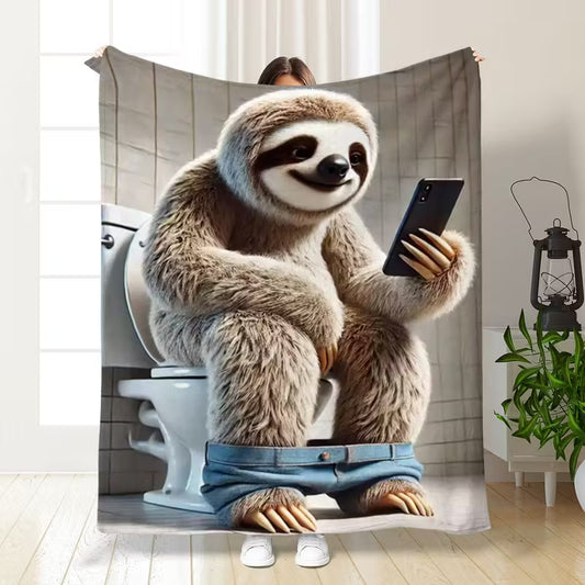 Sloth Design Flannel Blanket