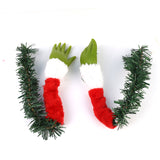 Grinch Stuffed Stuck Garland Elf Arm Leg Head Ornaments Christmas Tree Decorations