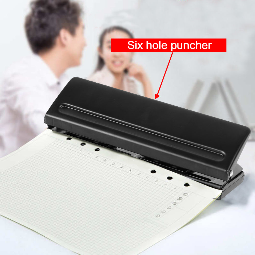 6-Hole Paper Filofax Puncher A4 A5 A6 Adjustable Metal Organiser Hole Puncher