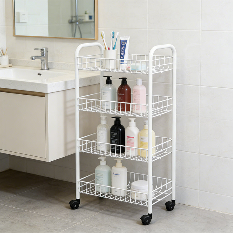 4 Tier Metal Rolling Utility Cart with Casters