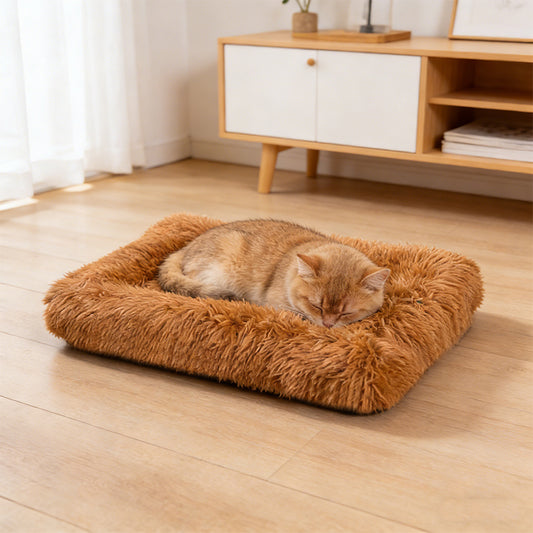 Fluffy Plush Soft Flat Animal Pet Sleeping Bed