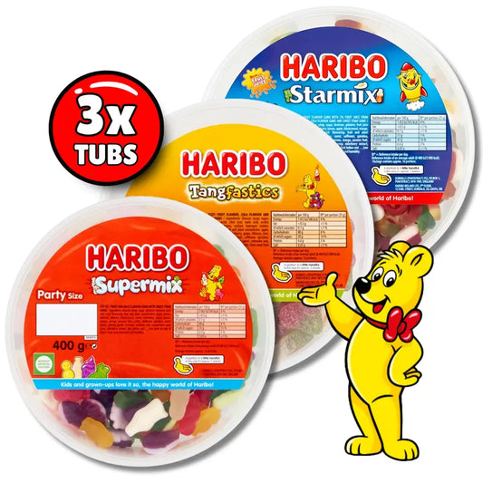 3 X Haribo Tubs Sweets