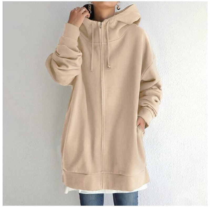 Oversized Loose Hooded Coat Sweatshirt