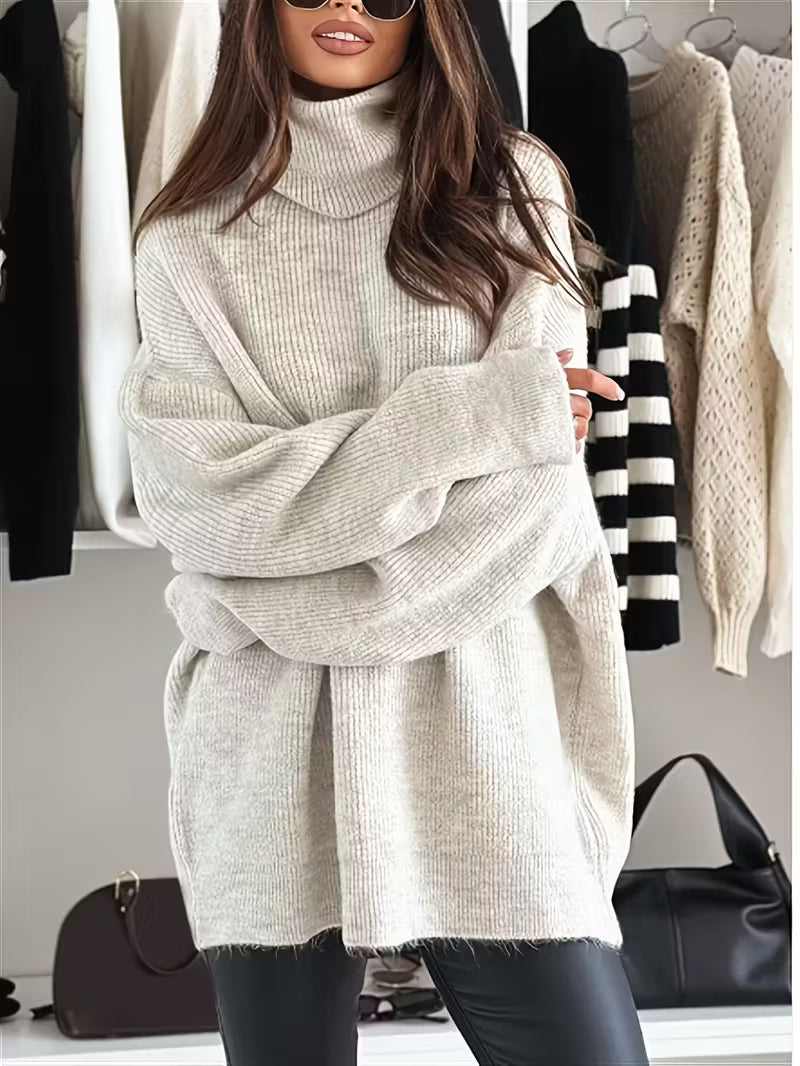 Plus Size Autumn/Winter New Round Neck/Turtleneck Sweater