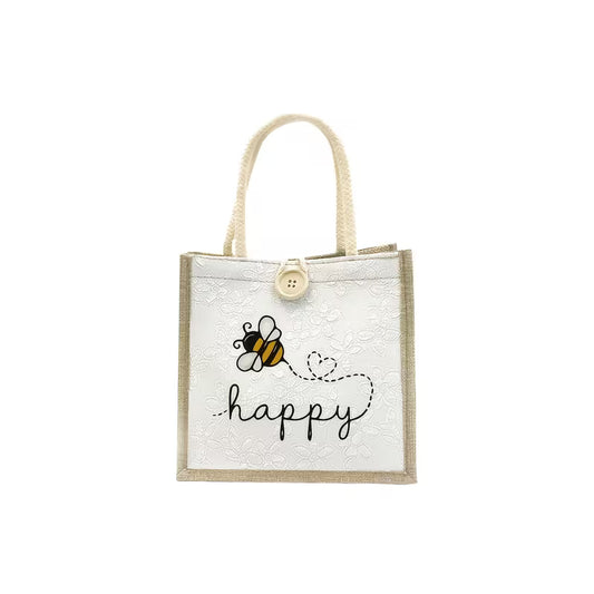 Women'S Tote Bag Featuring a Cute Little Bee Design