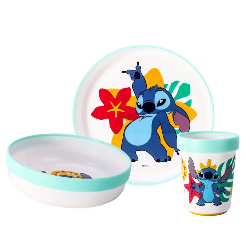 3 PC Stitch Kids Dinnerware Set