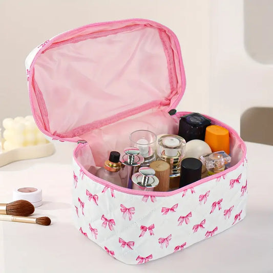 Cute Square Women's Fashion Bow Makeup Bag