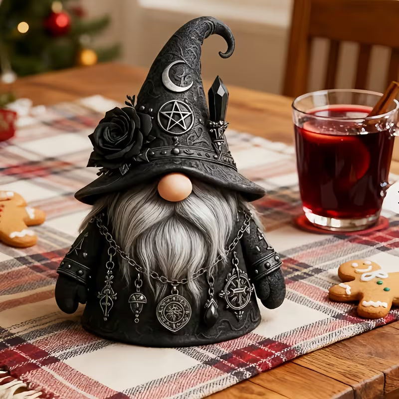 Black Gothic Gnome Resin Statue Ornament