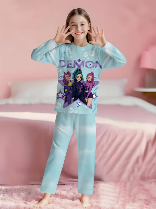 2pcs Demon Hunters 3D Print Pajama Set