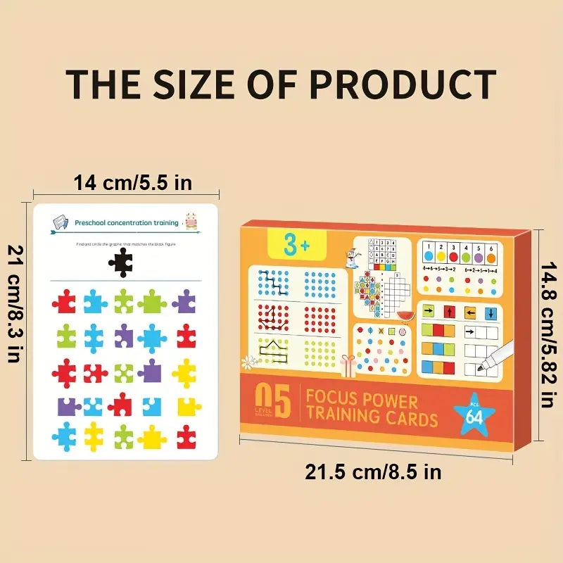 64-Page Reusable Learning Workbook Bundle with 8 Pens & 1 Eraser