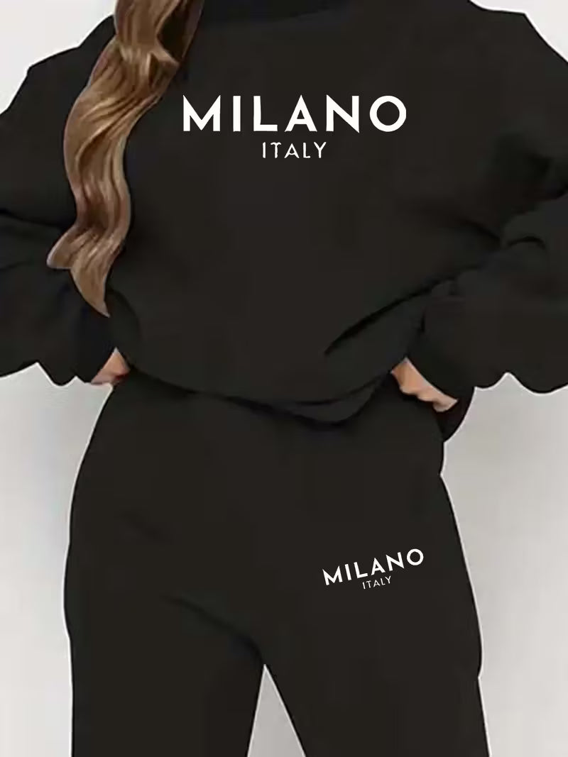 Graphic Print Two Piece Set