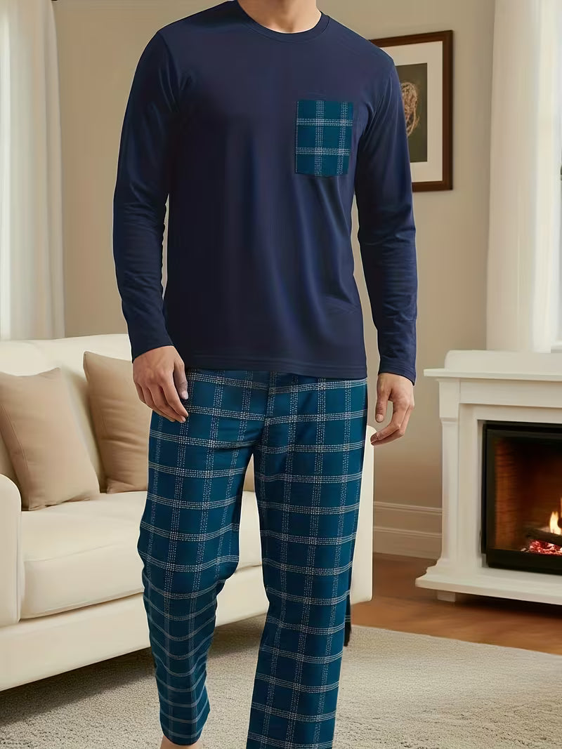 2pcs Men'S Oversized Plus Size Long Sleeve Set