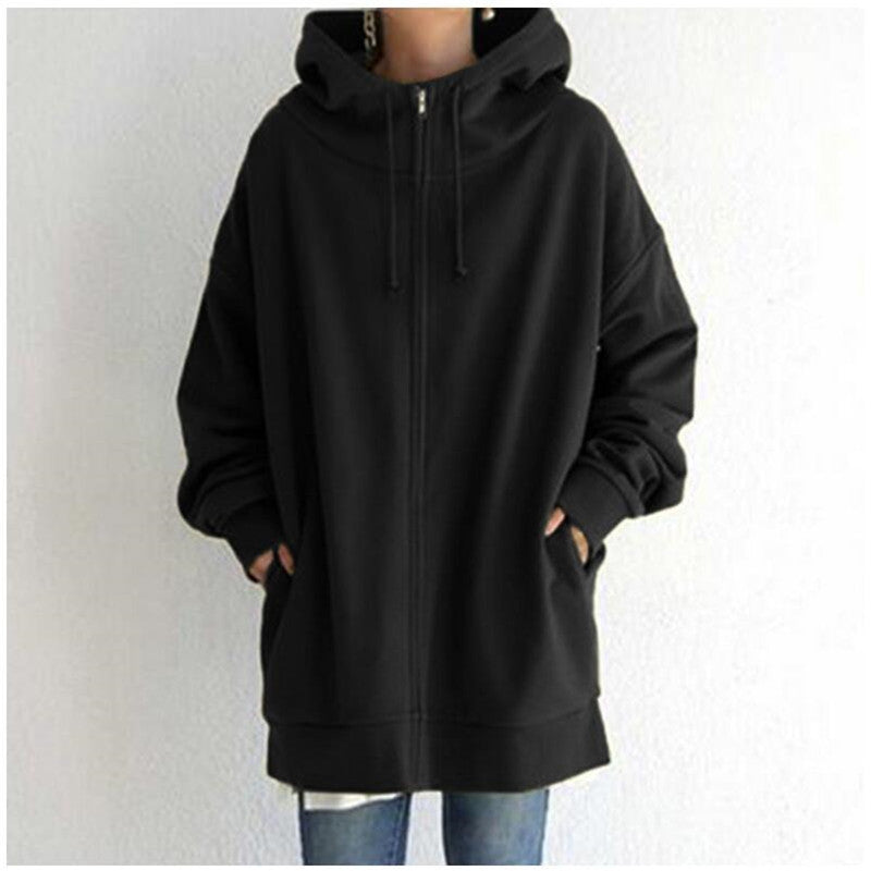 Oversized Loose Hooded Coat Sweatshirt