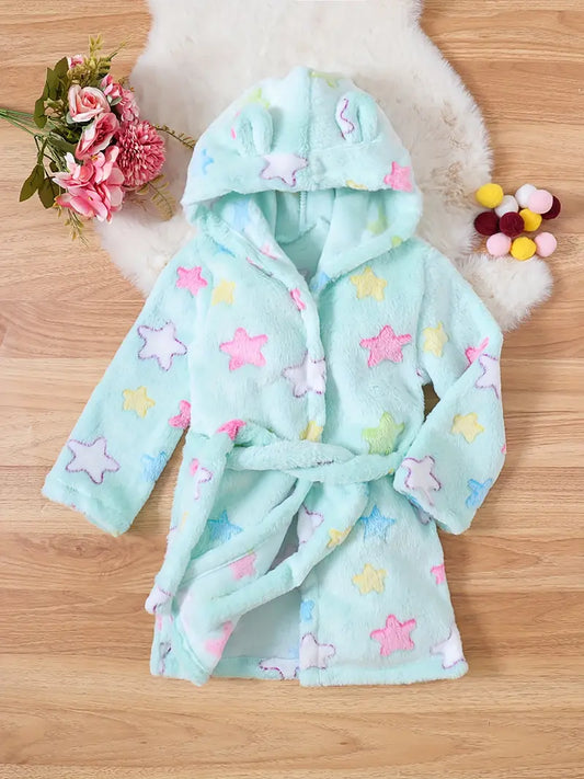 Girls' Plush Hooded Robe