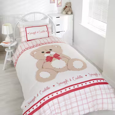 Single Snuggle & Cuddle Teddy Bear Duvet Cover Set