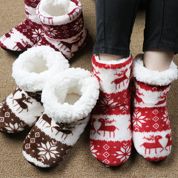 Elk Floor Shoes Indoor Socks Shoes Warm Plush House Slippers