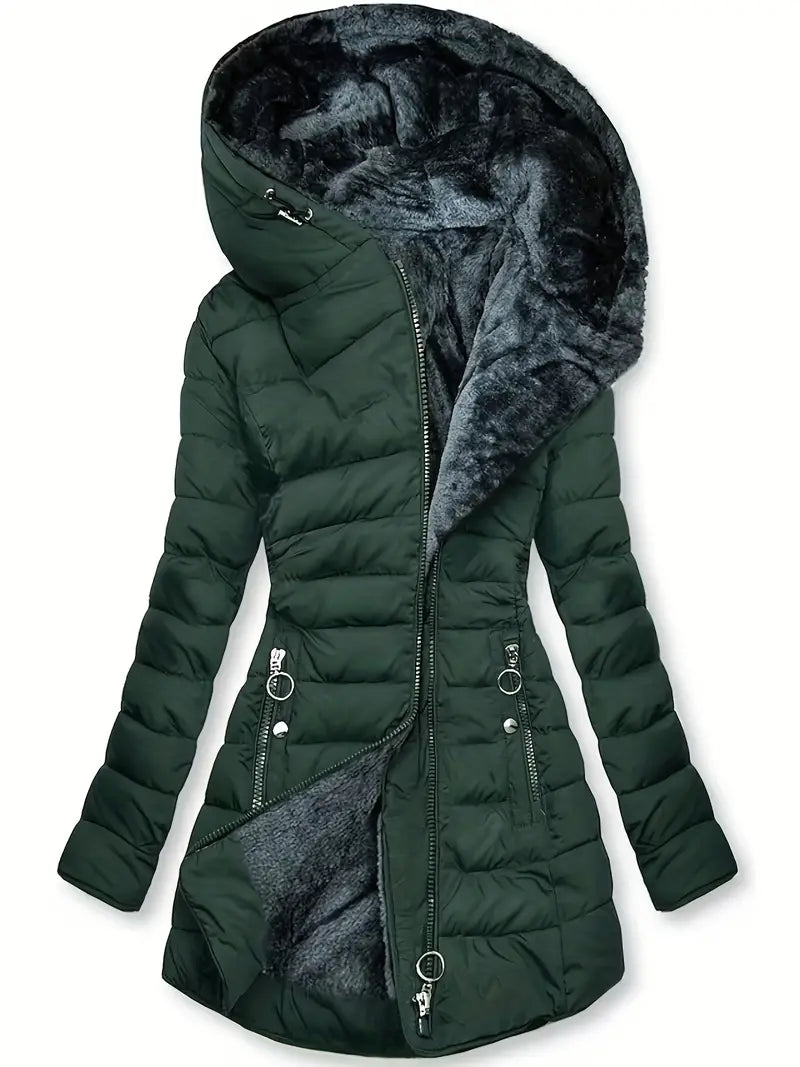 Women's Winter Fleece-Lined Hooded Jacket