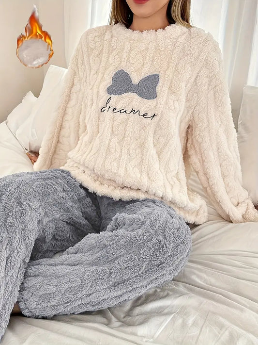 Winter Women's Warm Fleece Pajama Set