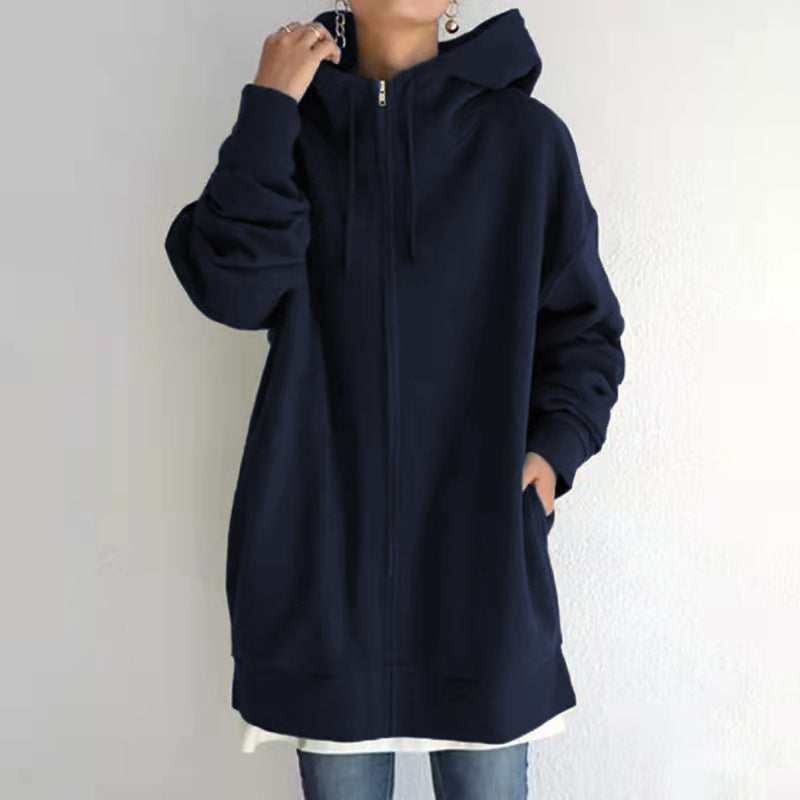 Oversized Loose Hooded Coat Sweatshirt
