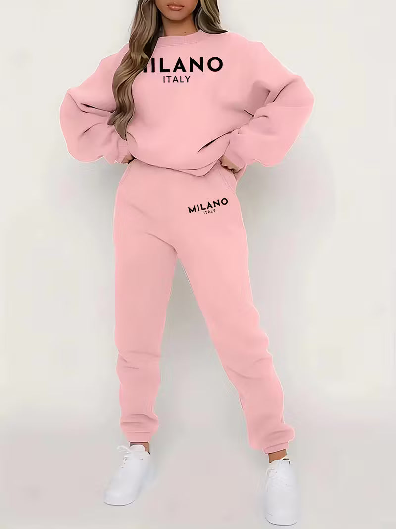 Graphic Print Two Piece Set