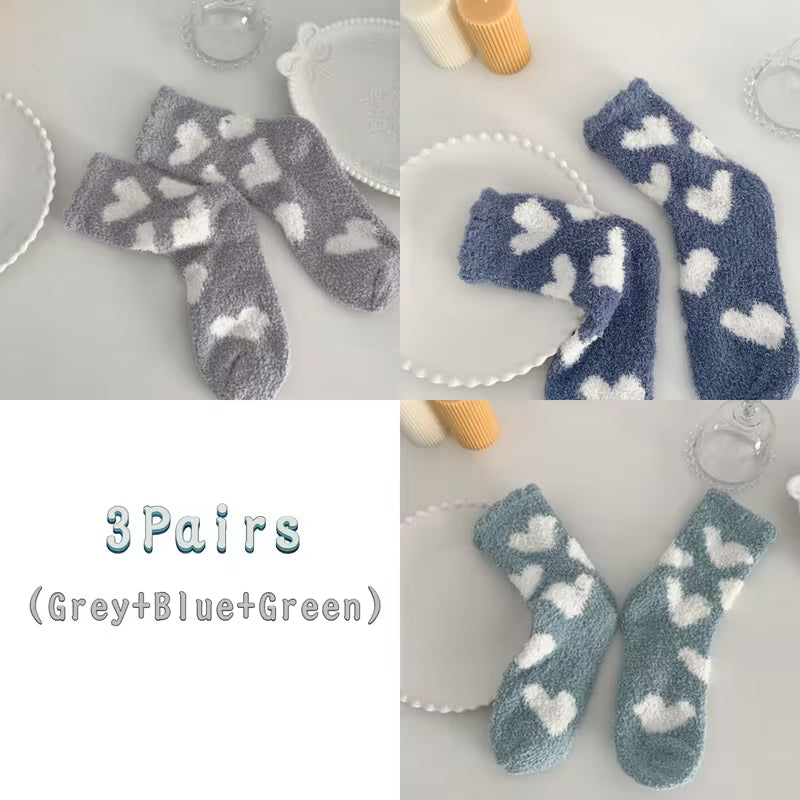 3 Pairs Women's Coral Fleece Warm Socks