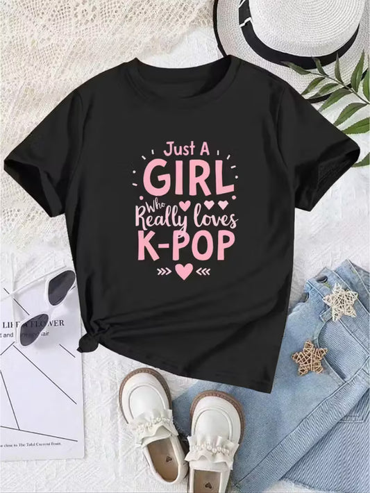 Girls K Pop Graphic T Shirt