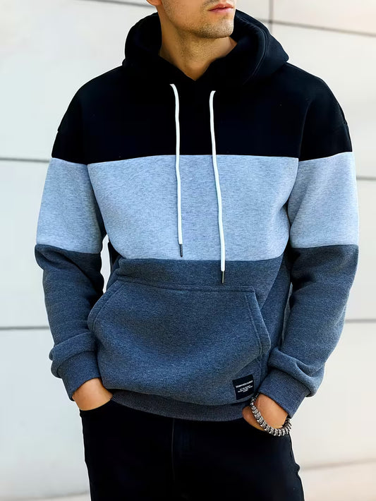Men's Stylish Color Block Hoodie