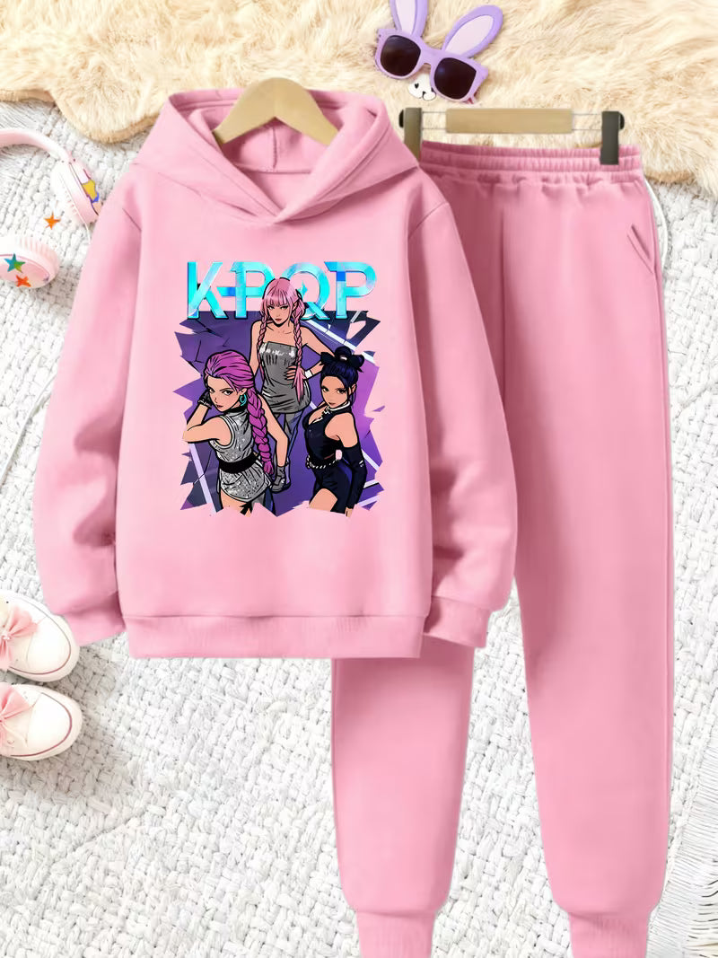 Warm Hooded Sweatshirt and Jogger Pants Set