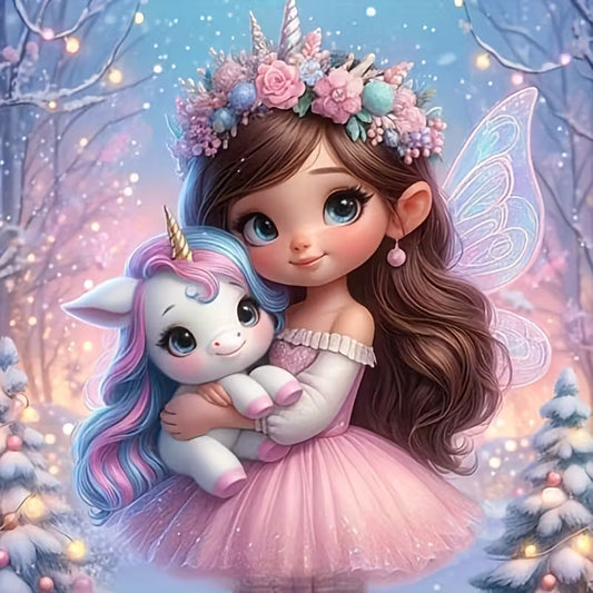 5D Diamond Painting Featuring a Unicorn And a Princess