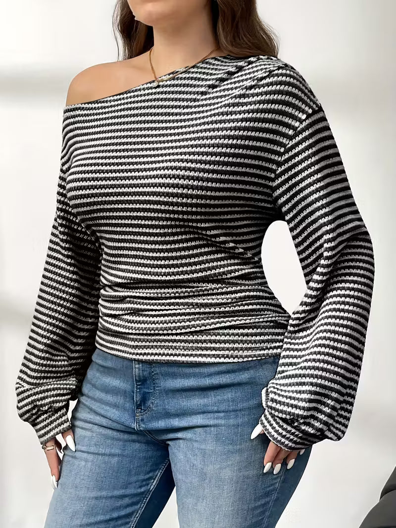 Plus Size Asymmetrical Long Sleeve T-Shirt