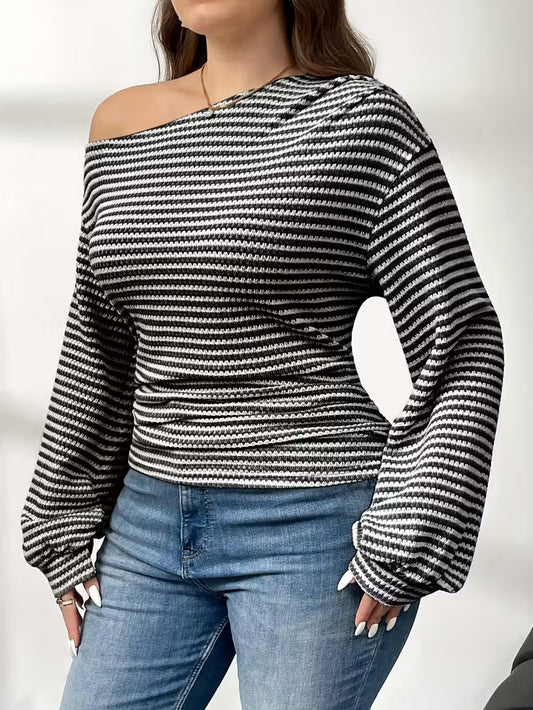 Plus Size Asymmetrical Long Sleeve T-Shirt