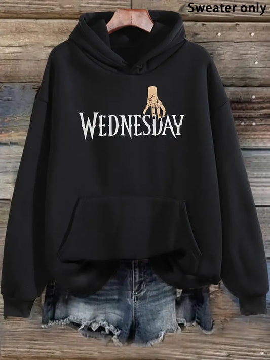Plus Size Women'S Wednesday Addams Inspired Hoodie
