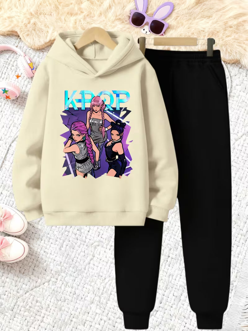 Warm Hooded Sweatshirt and Jogger Pants Set