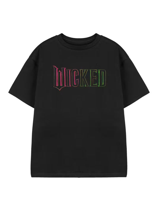 Wicked Black Gradient Logo Print Graphic Tee