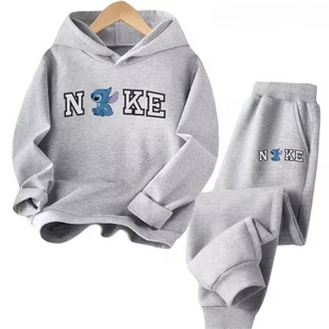 Kids NK Stitch Print 2Pc Pants and Hoodie Set