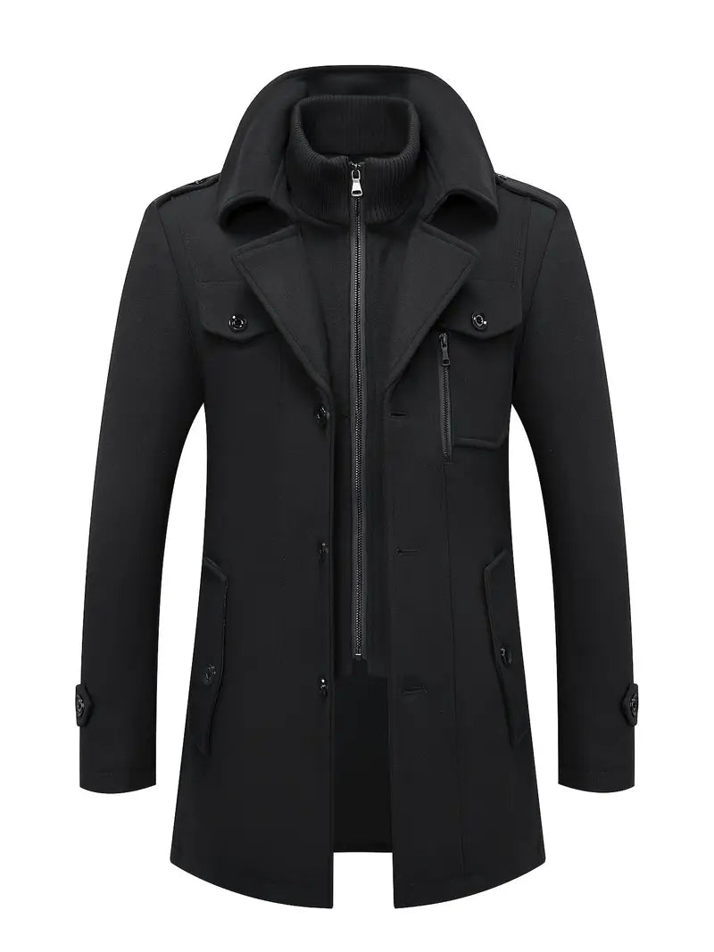 Mens Slim Fit Tweed Coat