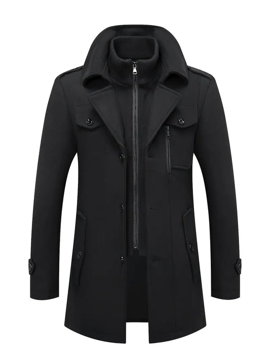 Mens Slim Fit Tweed Coat