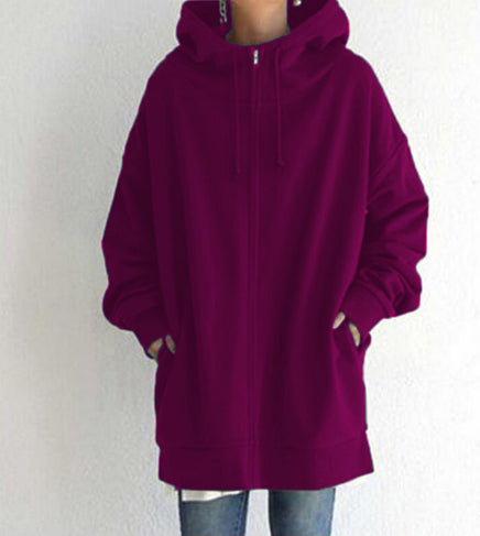Oversized Loose Hooded Coat Sweatshirt