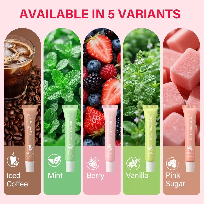 5pcs Lip Butter Balm + Lip Gloss Set