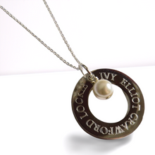 Load image into Gallery viewer, Personalised Infinity Necklace With Ivory Pearl