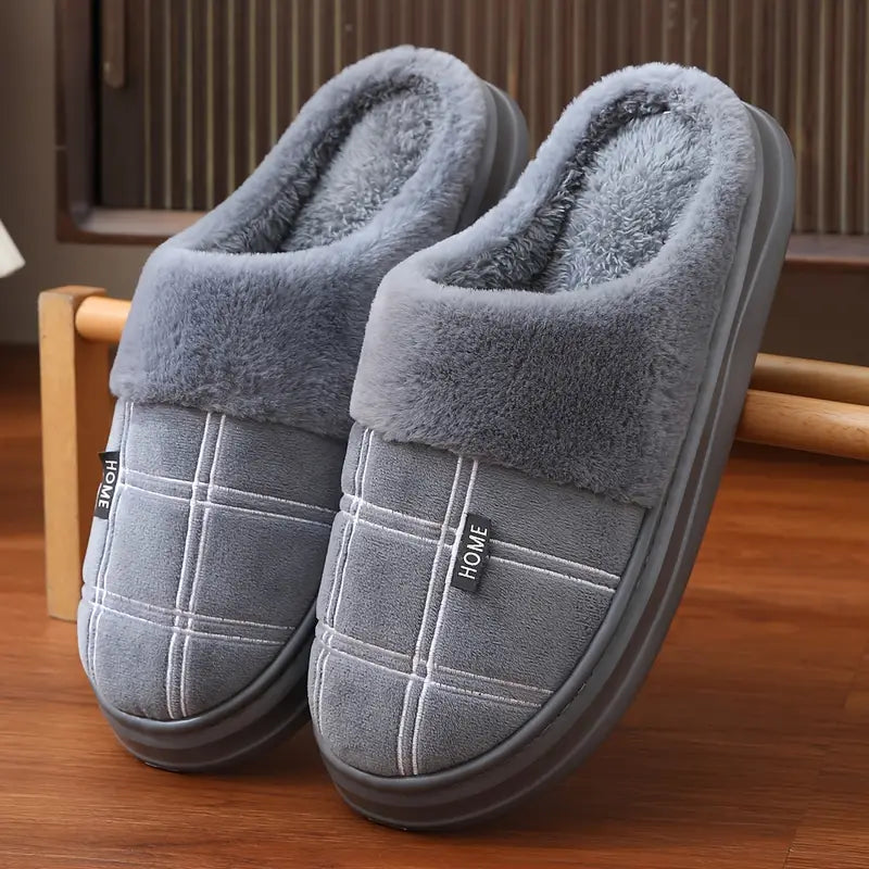 Pair of Winter Warm Men's Oversized Slippers