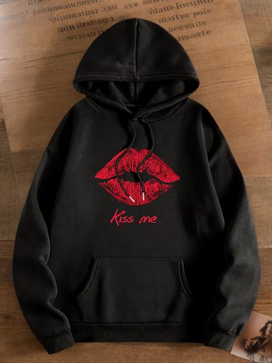 Women's Black Kiss Hoodie