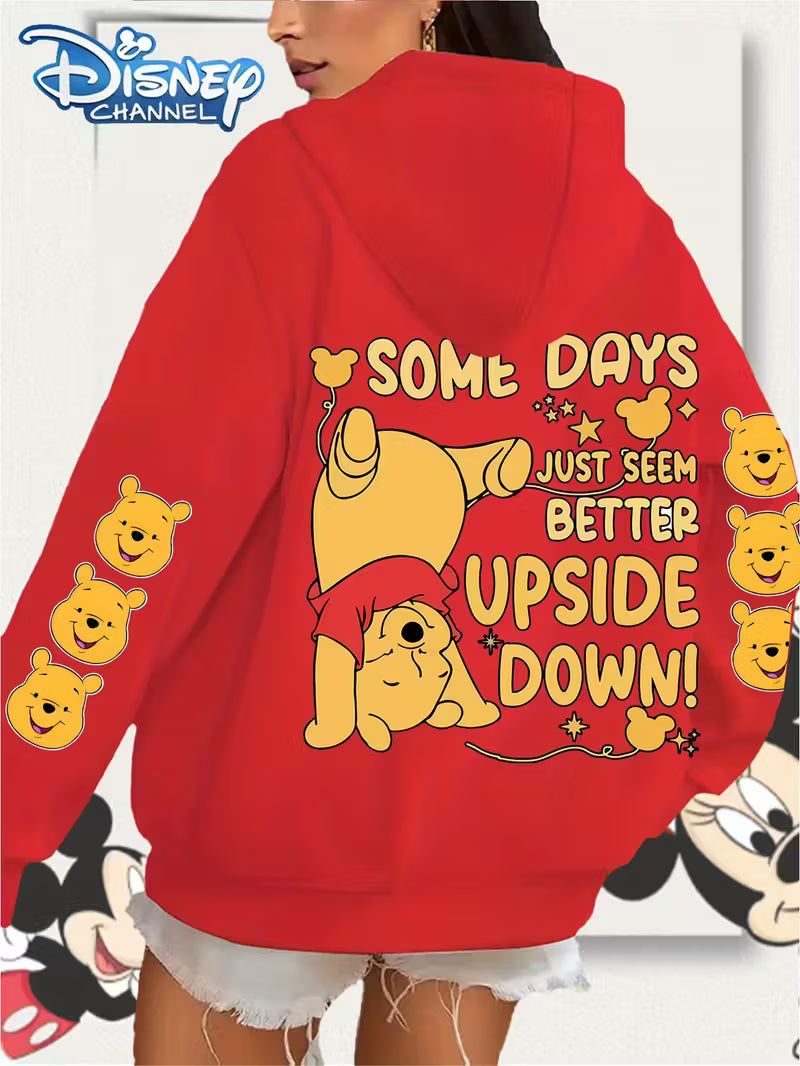 Winnie the Pooh SOME DAYS JUST SEEM BETTER UPSIDE Printed Pattern Hoodie