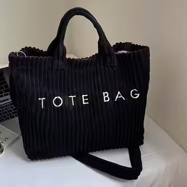 Women'S Plush Corduroy-like Tote Bag