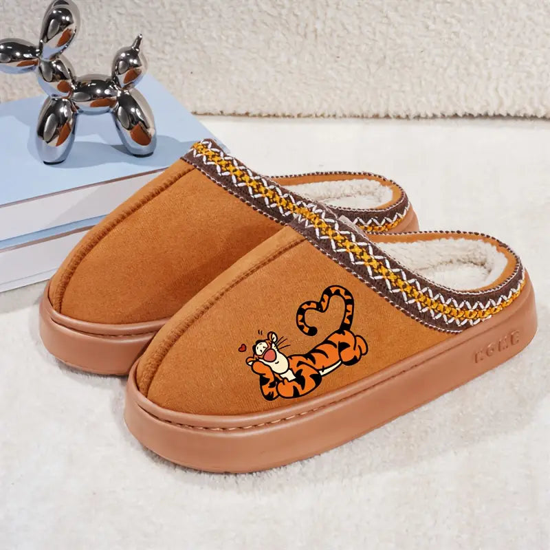 Tigger Heart Tail Plush Slippers